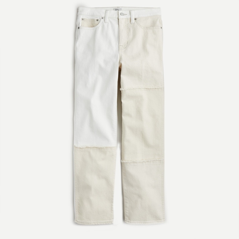 JCREW High-rise classic straight-leg jean with patches